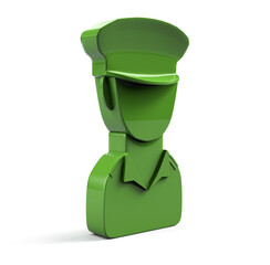 A 3D rendered character made for video games. A soldier or commando warrior with a gun. Desert sniper.