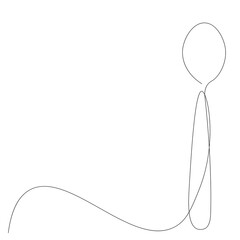 Spoon silhouette one line drawing, vector illustration