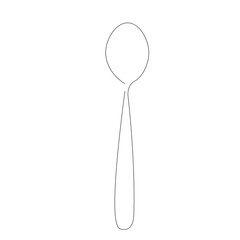 Spoon silhouette line drawing, vector illustration