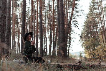 Fototapeta premium person in the forest