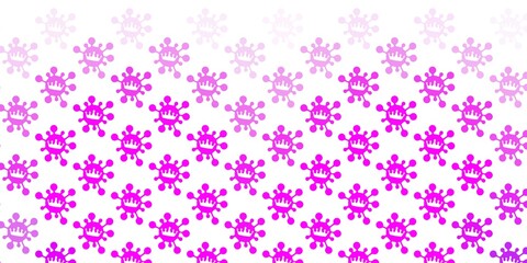Light purple vector pattern with coronavirus elements.