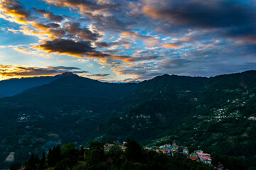Sunset over the Himalayan mountain