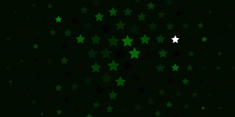 Light Green, Red vector background with colorful stars.