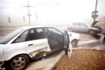 Car crash accident on the road