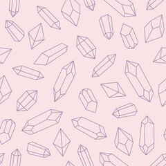 Pink and purple crystal pattern, seamless repeat pattern design.