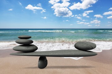 Concept of zen stones harmony and balance