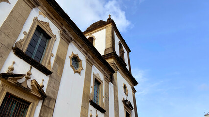 Fototapeta na wymiar Old classic vintage barroque white church Recife Pernambuco Brazil