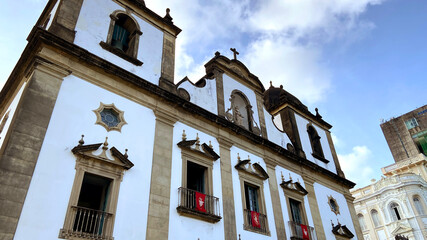 Old classic vintage barroque white church Recife Pernambuco Brazil