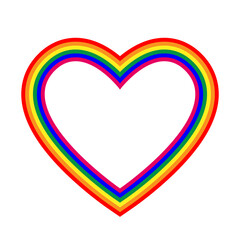 Colorful rainbow heart. line vector illustration. simple heart shape.  LGBT pride. 
