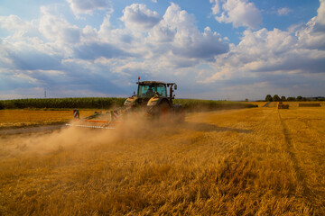 Fototapeta premium combine harvester working in a field