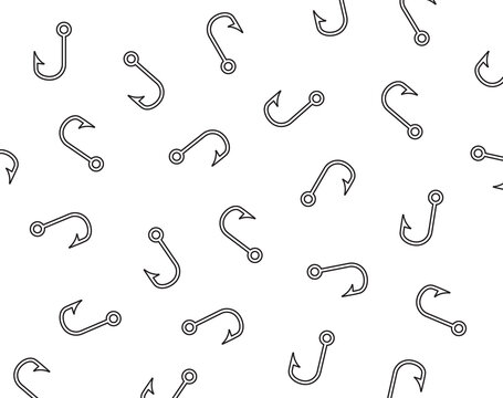 fishing hook pattern- vector illustration
