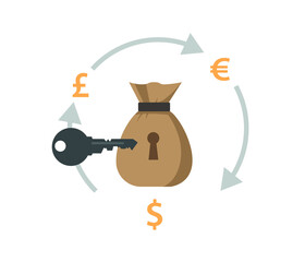 money protection concept. Concept business vector illustration.