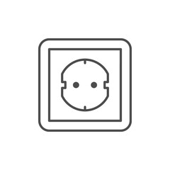 Electric socket line outline icon