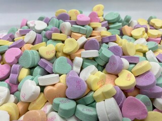 Candy conversation hearts for Valentine's Day