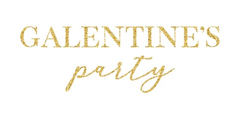 Galentine's party handwritten calligraphy vector card