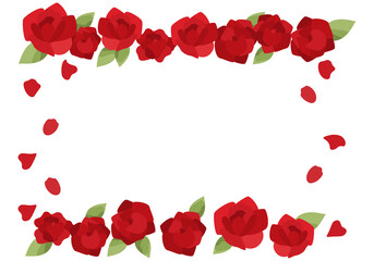 赤いバラのフレーム