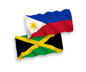 Flags of Jamaica and Philippines on a white background