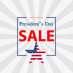 Presidents day discount banner, vector art illustration.