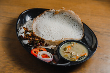 Indian dish with flatbread