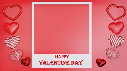 Fototapeta premium Valentines day background with heart pattern and typography valentines day text .