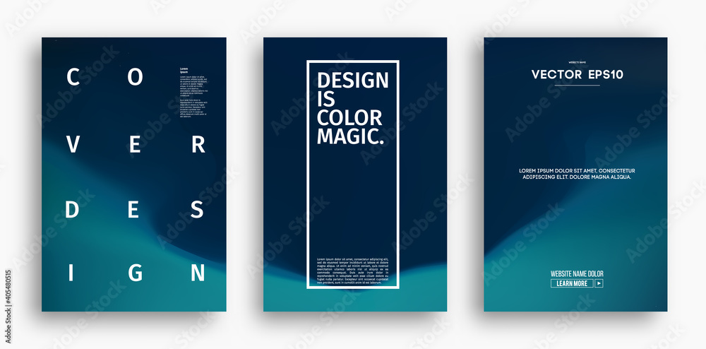 Canvas Prints cover design template with blue gradient. wave vector illustration. gradient mesh poster abstract ba