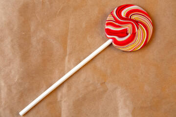 lollipop on craft paper