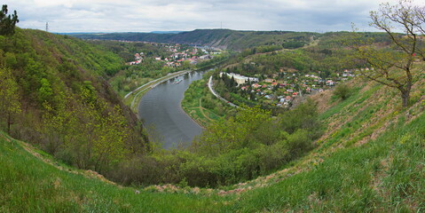 Fototapeta na wymiar Panoramic view of Vrane nad Vltavou near Prague,Czech Republic,Europe 