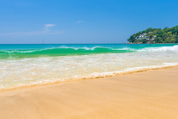 Waves on Kamala beach, Phuket island, Thailand