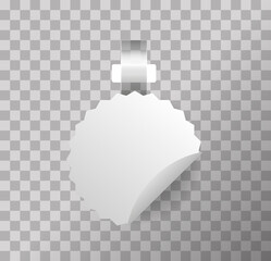 3D blank white round wobbler. Tag labels advertising price template, promotion sale.