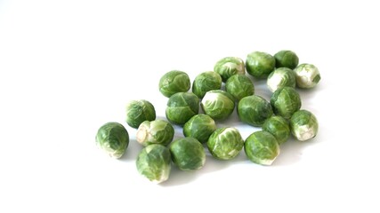 Heap of Brussel Sprouts isolated on white background