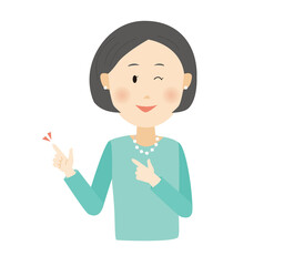 指差し　女性