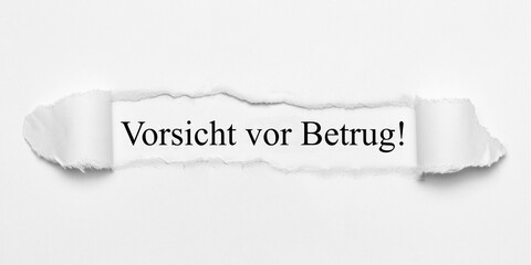 Vorsicht vor Betrug!