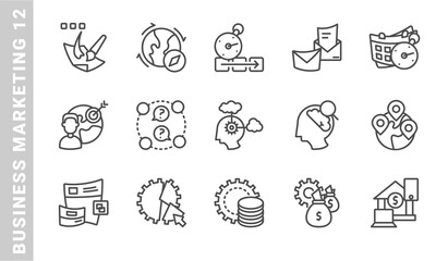 Fototapeta premium business marketing 12, elements of business marketing icon set. Outline Style. each made in 64x64 pixel