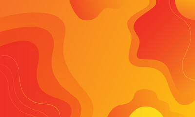 Liquid color background design. Fluid gradient shapes composition. Orange fluid shapes composition with trendy gradients. Vector illustration