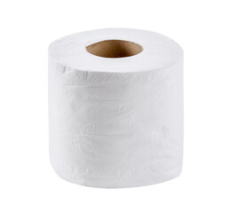 Toilet paper isolated on white background.