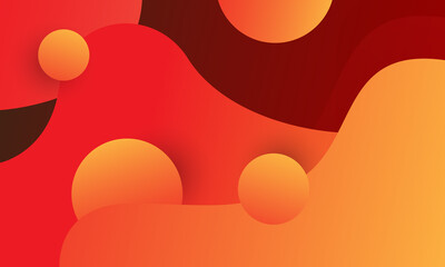 Abstract orange wave background. Dynamic shapes composition. Vector illustration