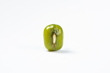 Green bean or mung bean on white background