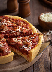 Slice of Deep Dish Sausage Pizza