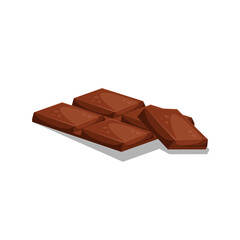 Vector illustration of chocolate bar slices. Milk chocolate. Dark chocolate. Sweets.