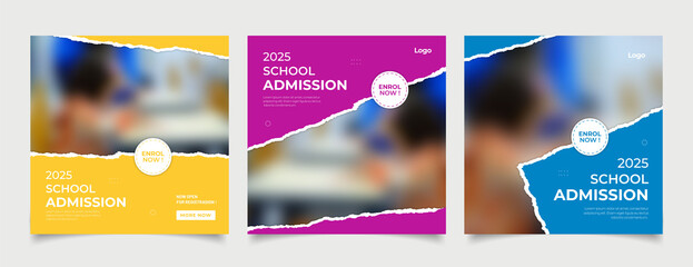 School education admission social media post and web banner template