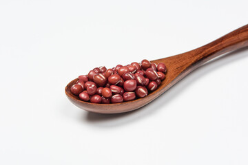 azuki beans , red beans on white background