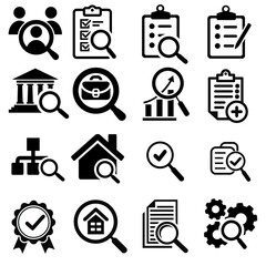 Inspection icon vector set. Testing illustration sign collection. Testing symbol.
