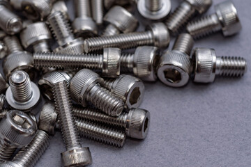 Lots of hexagon socket head cap screw (Gray background)