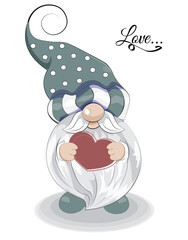 gnome Valentines Day card