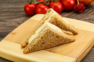 Club sandwich with chicken and cheese