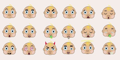 A set of baby emotions