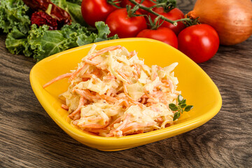 Vegetarian Cole slaw salad with cabbage