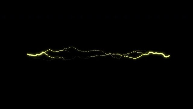 Lightning strikes Electrical storm on black background. Electric discharges, electrical storm, thunderstorm with flashing lightning thunderbolt.  HD 4k UHD Alpha Channel footage. loop
