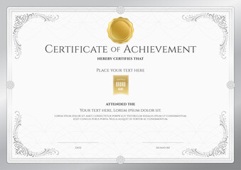 Luxury certificate template with elegant border frame, Diploma design for graduation or completion