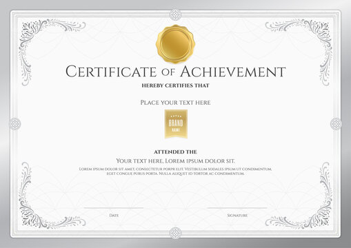 Luxury certificate template with elegant border frame, Diploma design for graduation or completion